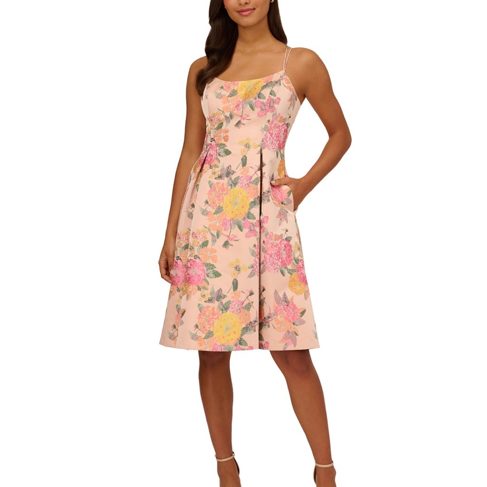 NWOT Adrianna Papell Women's Printed Fit & Flare Jacquard Dress - Size 6